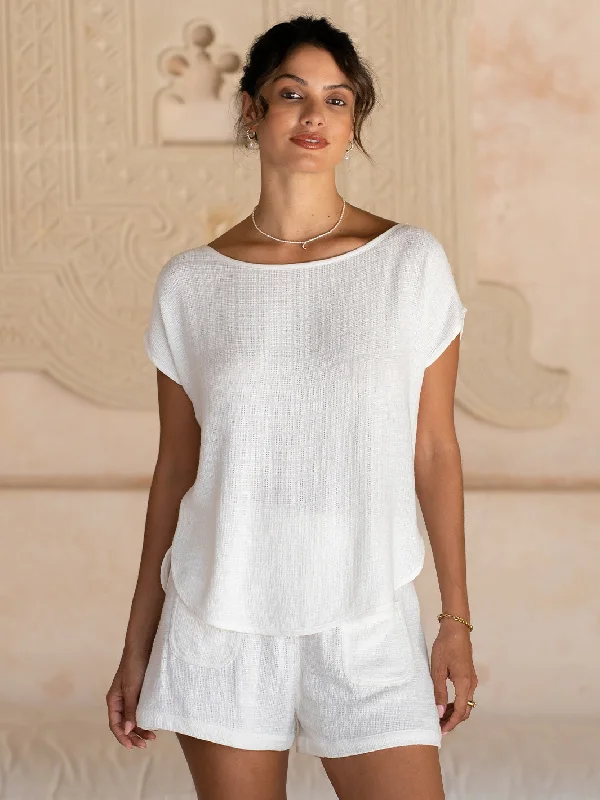The Best Sale of the Year!Casa Linen Blend Top Coconut