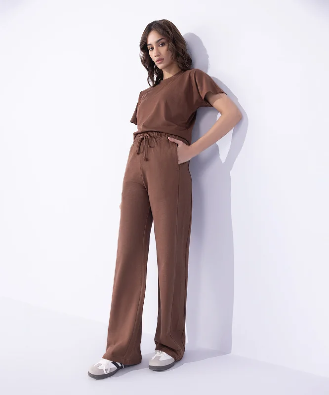 Save Money, Shop Happy!Wide Leg Trousers With Rib Side Panel