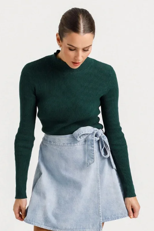 Buy More, Pay Less!Thing Thing - Mock Neck Long Sleeve, Forest