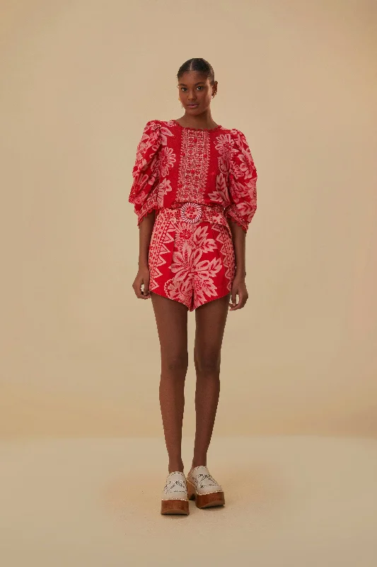 Don’t Wait – Deals Won’t Last!Flora Tapestry Red Shorts