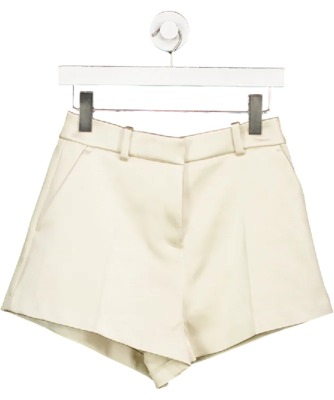 Incredible Savings Inside!River Island Cream Bonded Satin High Waisted Shorts UK 6