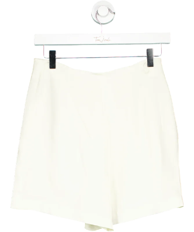 Lowest Prices Guaranteed!LilySilk White High Waisted Shorts With Button Accents UK 8