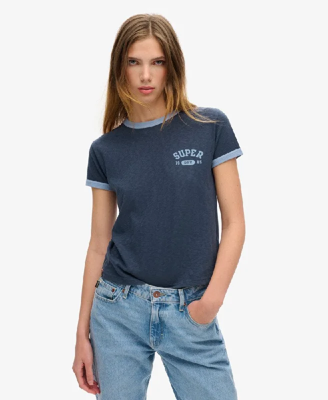Your Shopping Wish, Our Discount Command!Athletic Ringer Fitted Tee | Richest Navy Slub
