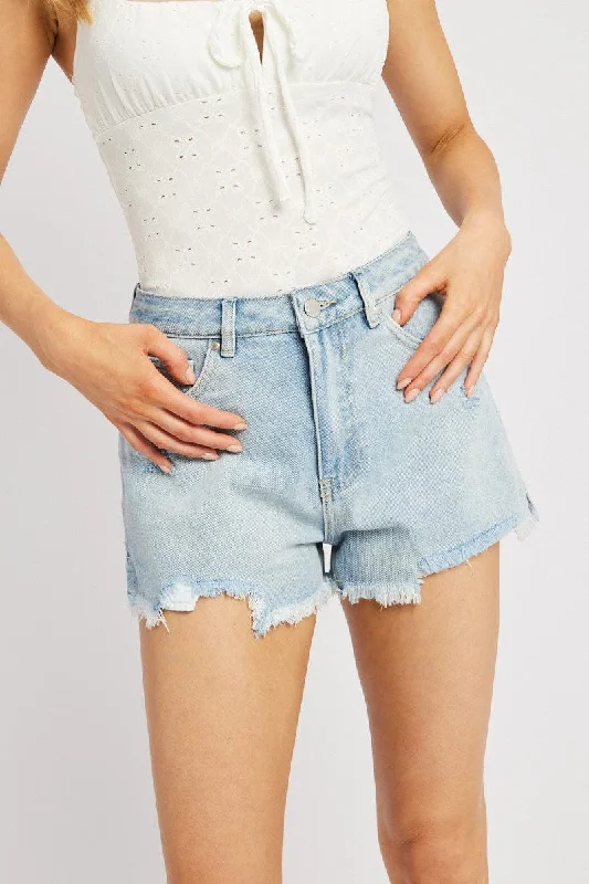 Best Deals Just for You!Denim Ripped Denim Short Mid Rise