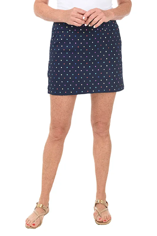 Get More, Spend Less – Shop Now!Petite Navy Rainbow Dots Pull-On Skort