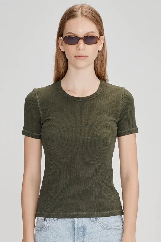 Flash Deals – Act Quickly!Commoners - Womens Base SS Ribbed Tee, Khaki
