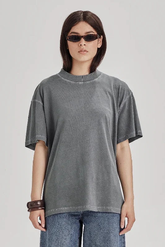 Shop More, Spend Less!Commoners - Womens Boy Tee, Stormy w/ Marle Topstitch