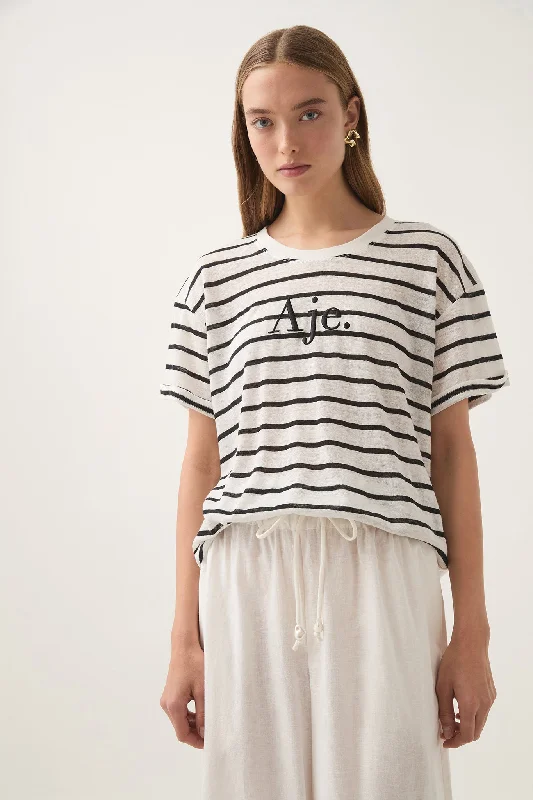 Instant Savings Await!Perela Stripe Logo Tee