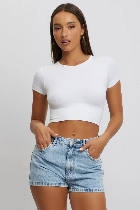 Hurry, Sale Ends Soon!Denim Relaxed Shorts High Rise
