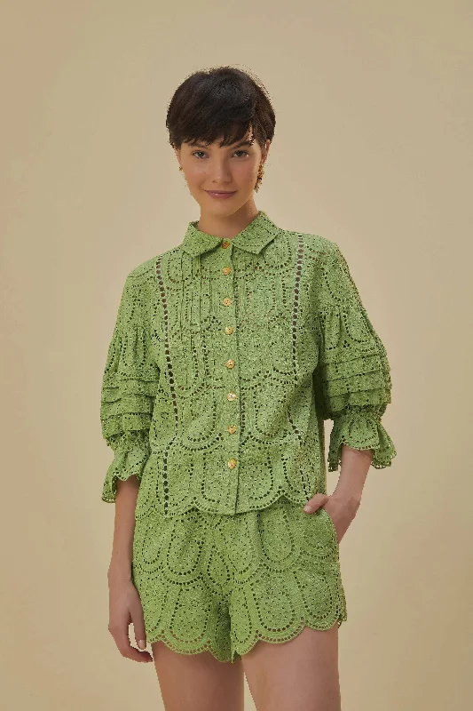 Price Drops You’ll Love!Green Pineapple Eyelet Shorts