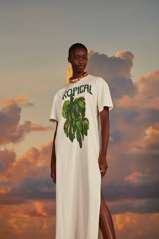 Today’s Deals, Tomorrow’s Regrets!Off-White Tropical Organic Cotton T-Shirt Dress