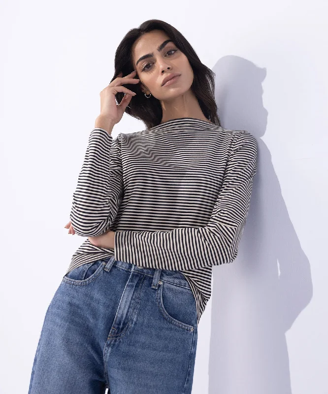 Hurry! While Supplies Last!Slash Neck Striped T-Shirt