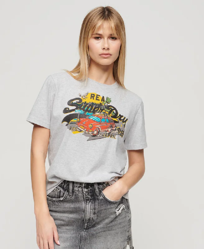 Stock Up and Save!La Vl Graphic Relaxed Tee | Flake Grey Marle