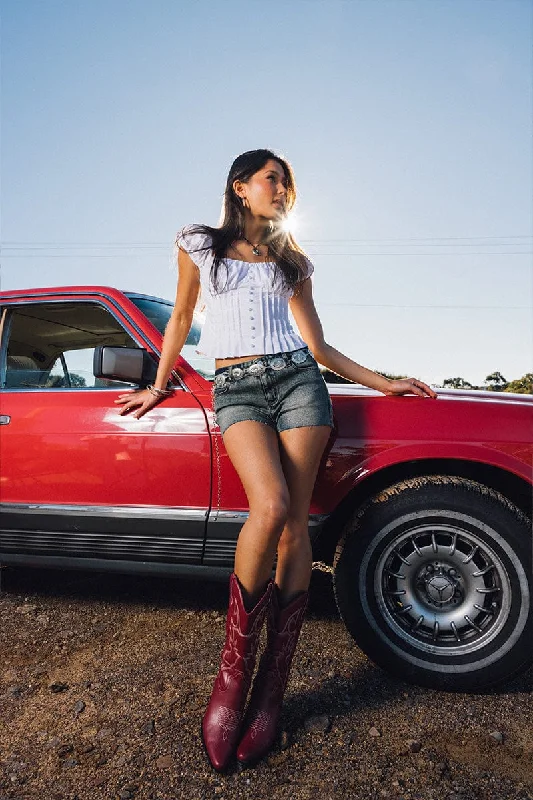 Today’s Deals, Tomorrow’s Regrets!Denim Skinny Shorts Mid Rise