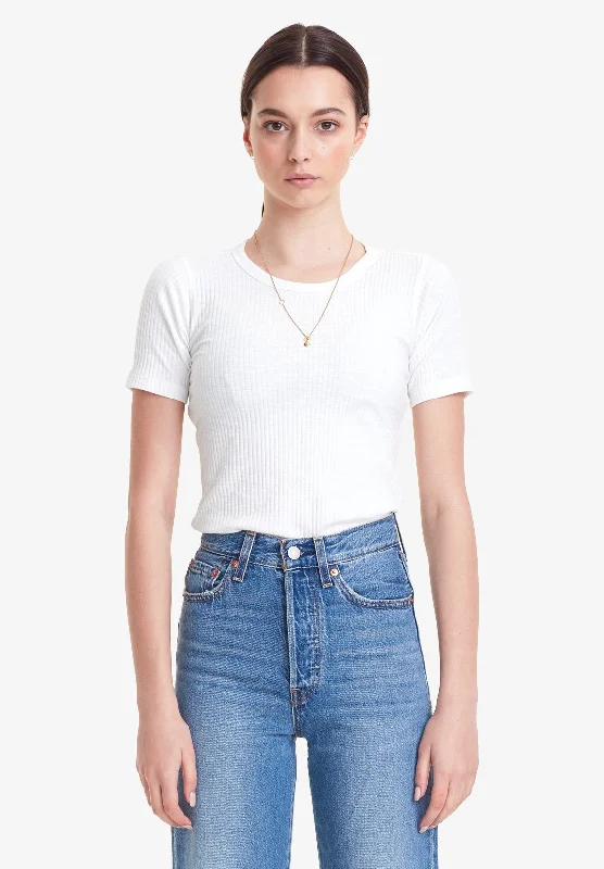 Your Chance to Save is Now!Commoners - Womens Base SS Ribbed Tee, White