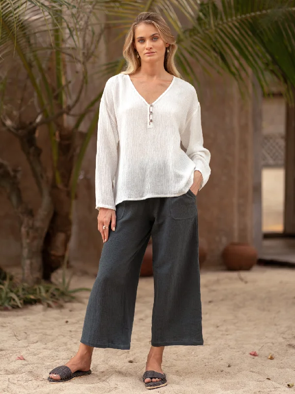 The Best Offers Are Here!La Vie Linen Blend Blouse Coconut