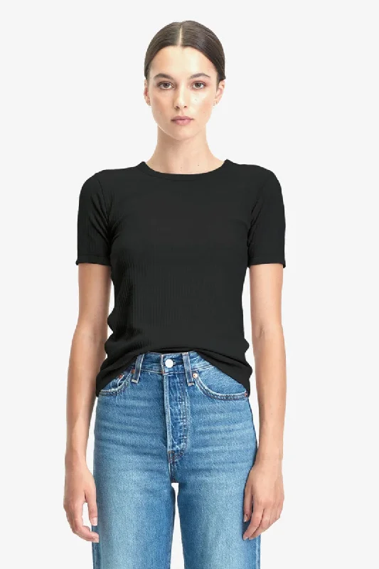 Your Shopping Spree Starts Here!Commoners - Womens Base SS Ribbed Tee, Black