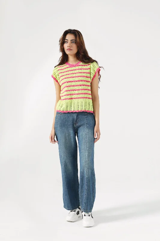 Today’s Deals, Tomorrow’s Regrets!CONTRAST CROCHET KNIT TOP