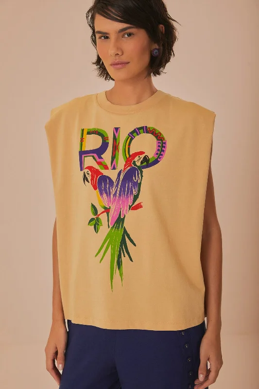 Price Drop Alert!Sand Rio Shoulder Pad Organic Cotton T-Shirt