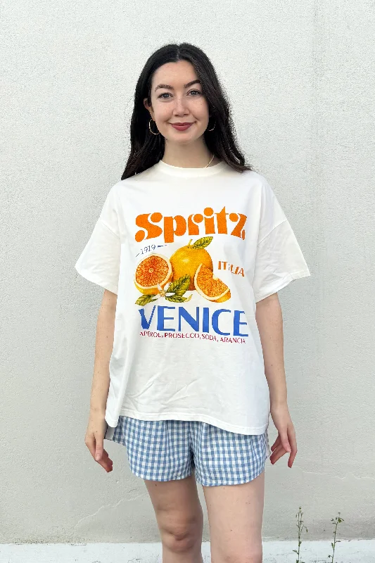 Shop the Hottest Deals!By Frankie - Aperol Spritz T Shirt Set, White/Blue Gingham