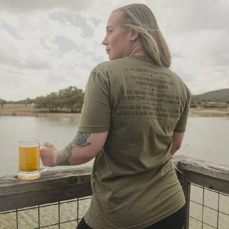 Steals and Deals Await!Women's The Four Toast Salute Boyfriend Fit T-Shirt - Military Green