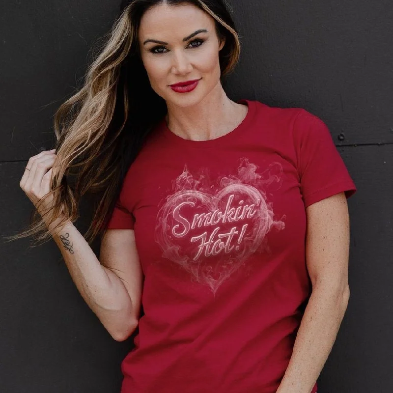 Unlock Huge Savings Now!Women's Smokin' Hot Boyfriend Fit T-Shirt - Red