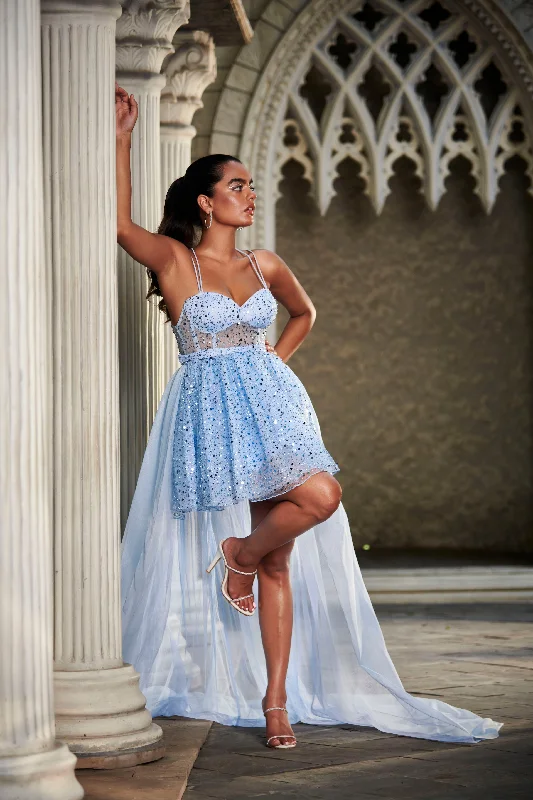 Aurora Baby Blue Embroidered Multi-Way Gown