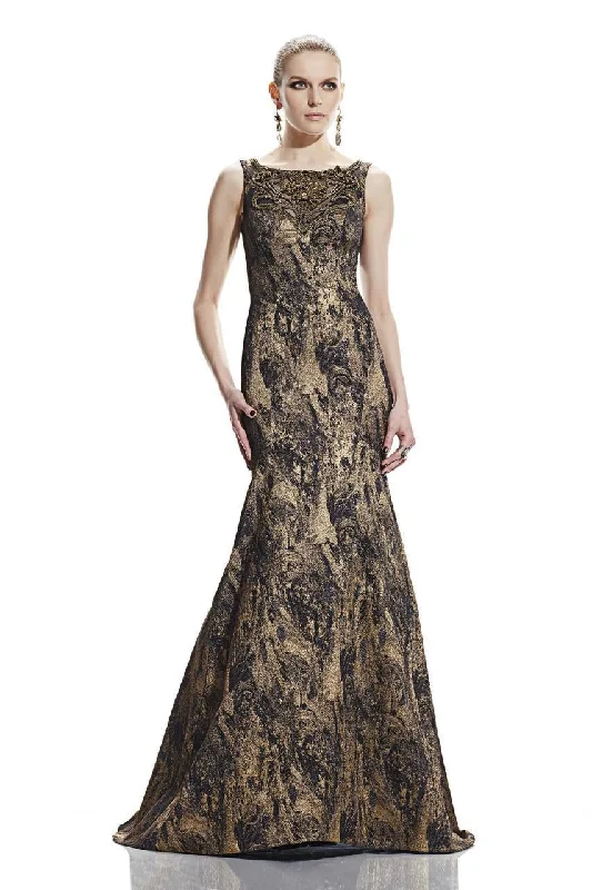 Theia 882562 Embellished Bateau Trumpet Gown