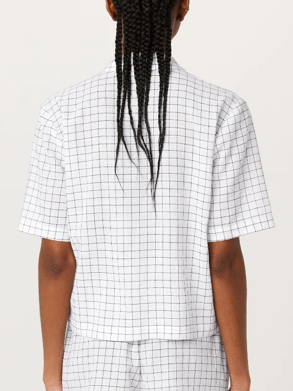 The Cropped Seersucker Shirt in Bright White