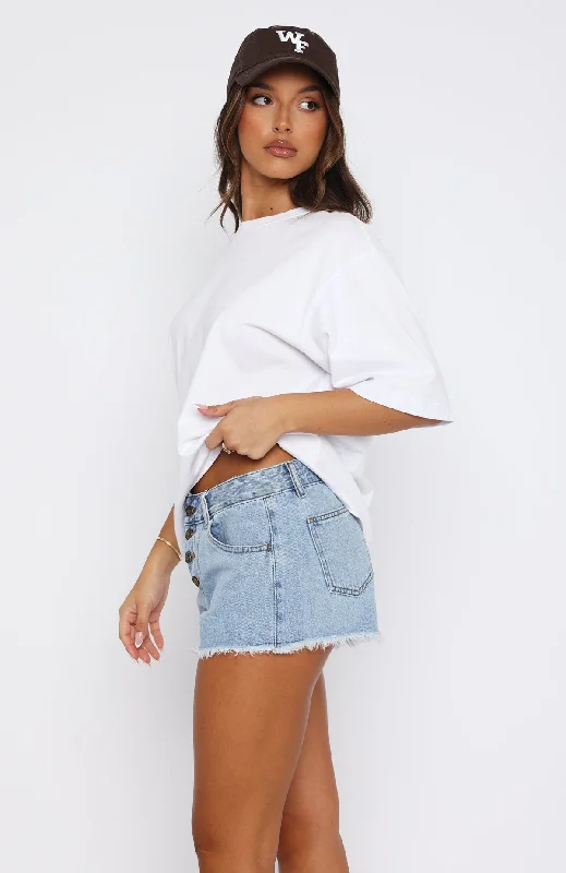 Lush Life Denim Shorts Mid Blue