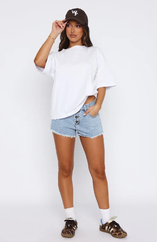 Lush Life Denim Shorts Mid Blue