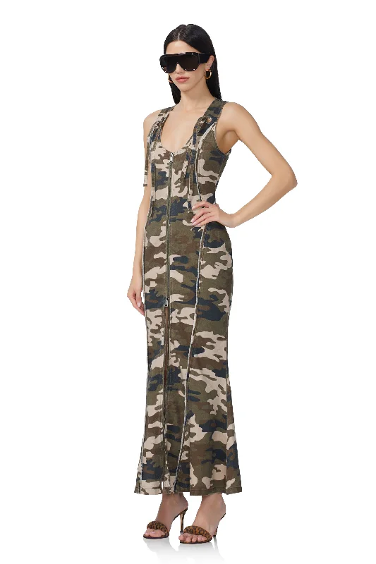 Maisie Maxi Dress - Woodland Camo