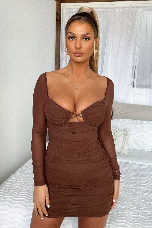 Cassandra Dress - Brown