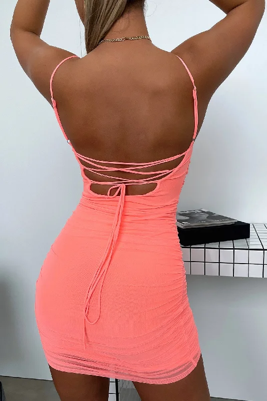 Linda Mini Dress - Coral