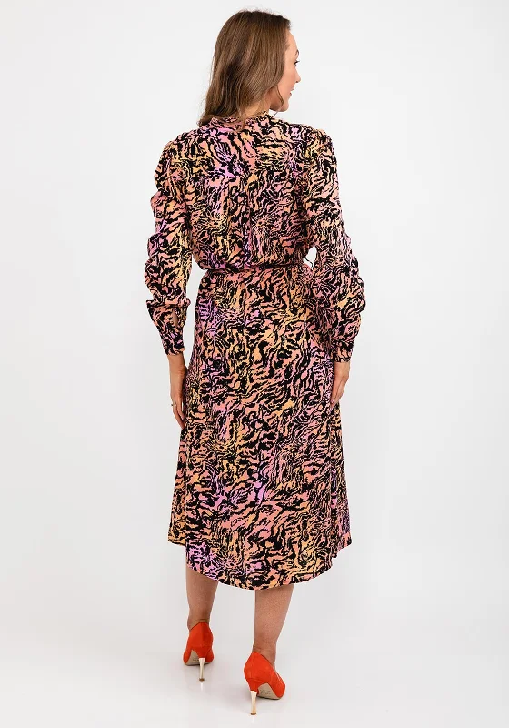 b.young Abstract Animal Print A-Line Shirt Dress, Multi