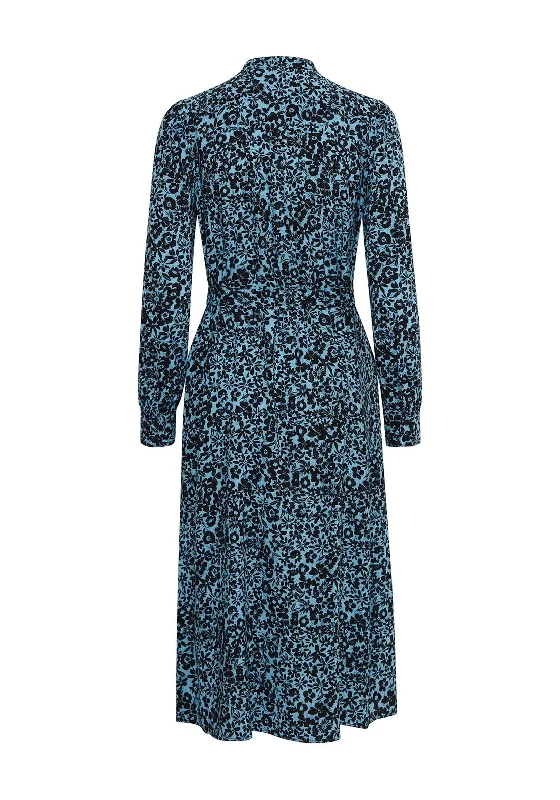 b.young Floral A-Line Shirt Dress, Blue Bell