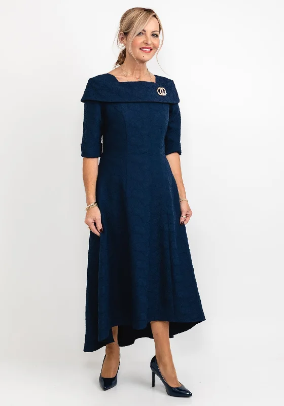 Cassandra Martha Jacquard Maxi Dress, Navy