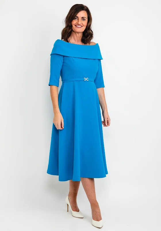 Claudia C Lambrusco Boat Neck Dress, Blue