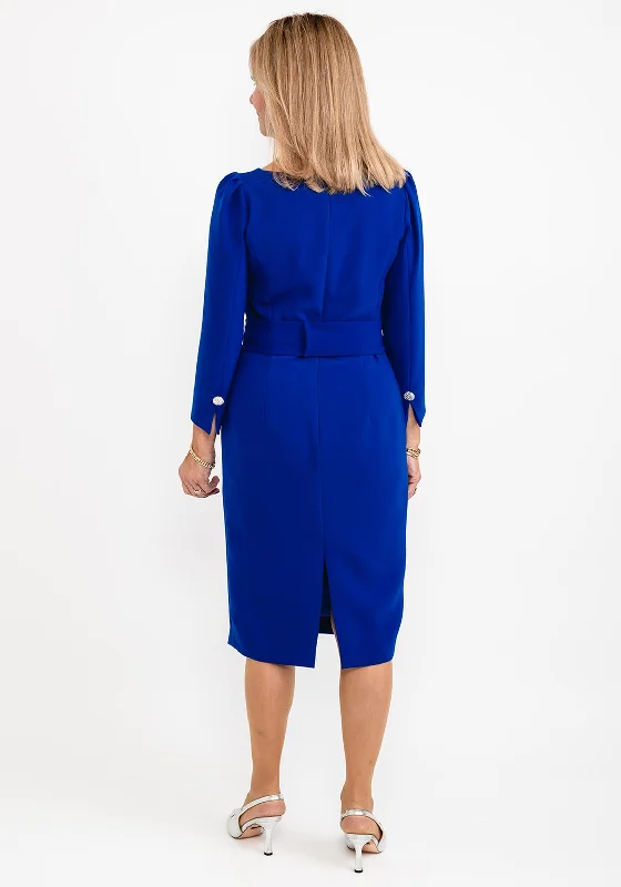 Claudia C Riesling Pencil Dress, Royal Blue