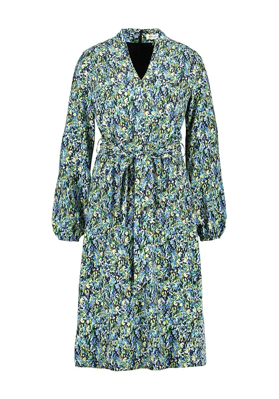 Gerry Weber Floral Pattern Print Midi Dress, Blue Multi