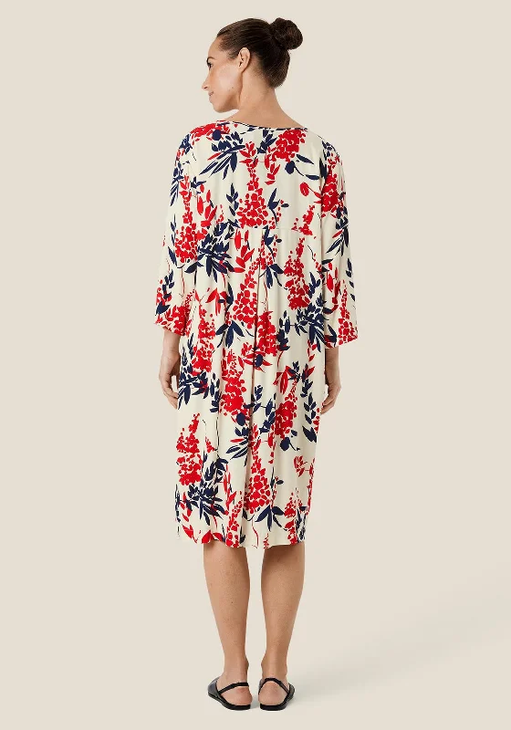 Masai Nodetta Floral Smock Dress, Whitecap Multi