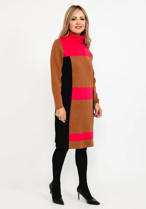 Micha Colour Block Fine Knit Jumper Dress, Multi