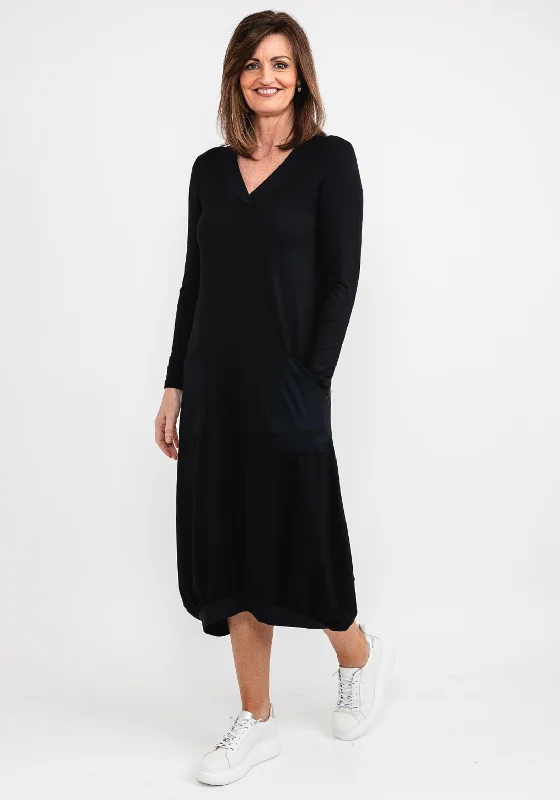 Naya Basic Pocket Jersey Dress, Black