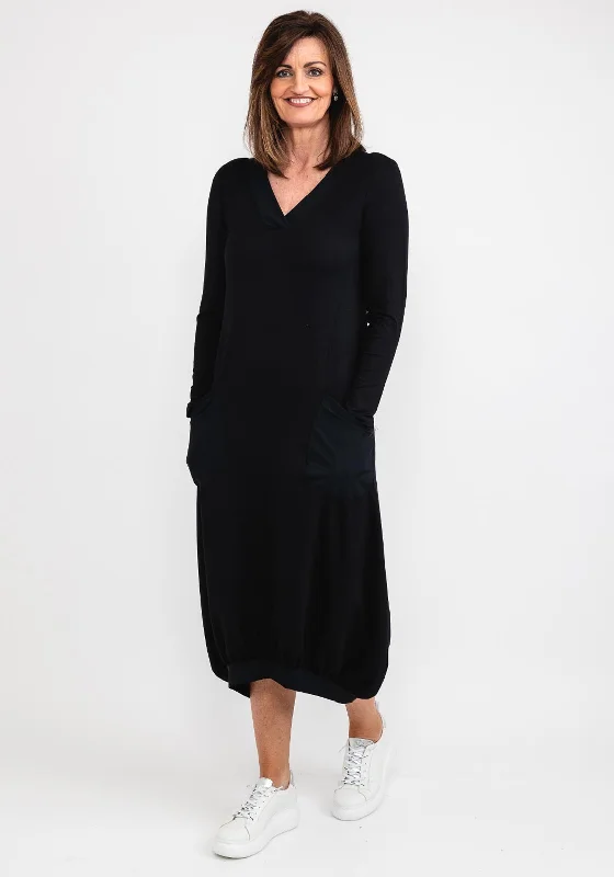 Naya Basic Pocket Jersey Dress, Black