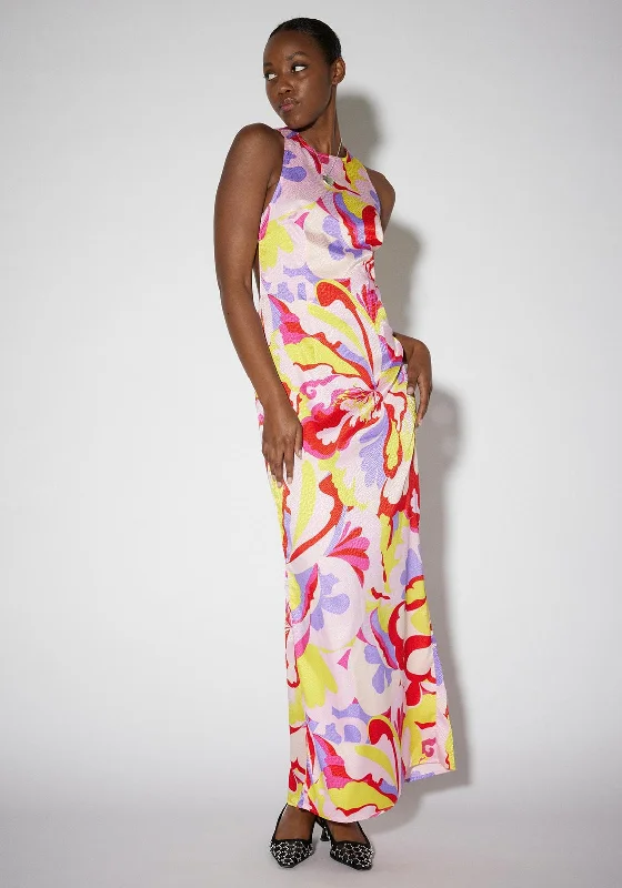 SOMETHINGNEW Amelia Sleeveless Maxi Dress, Blazing Yellow Multi