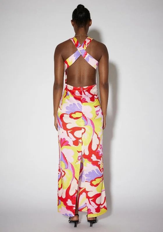 SOMETHINGNEW Amelia Sleeveless Maxi Dress, Blazing Yellow Multi