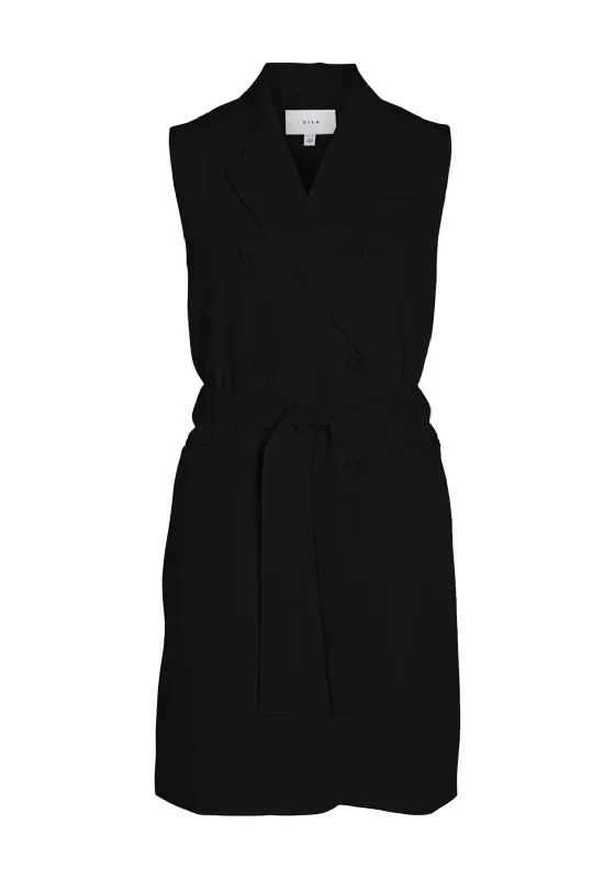 Vila Crystal Sleeveless Blazer Dress, Black