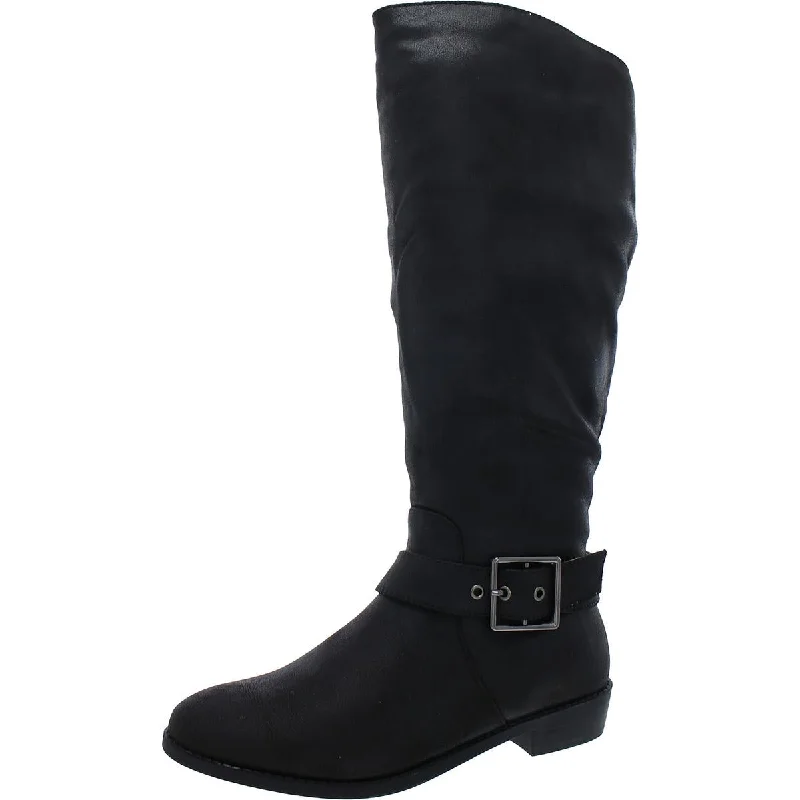 Winona Womens Zipper Faux Leater Knee-High Boots