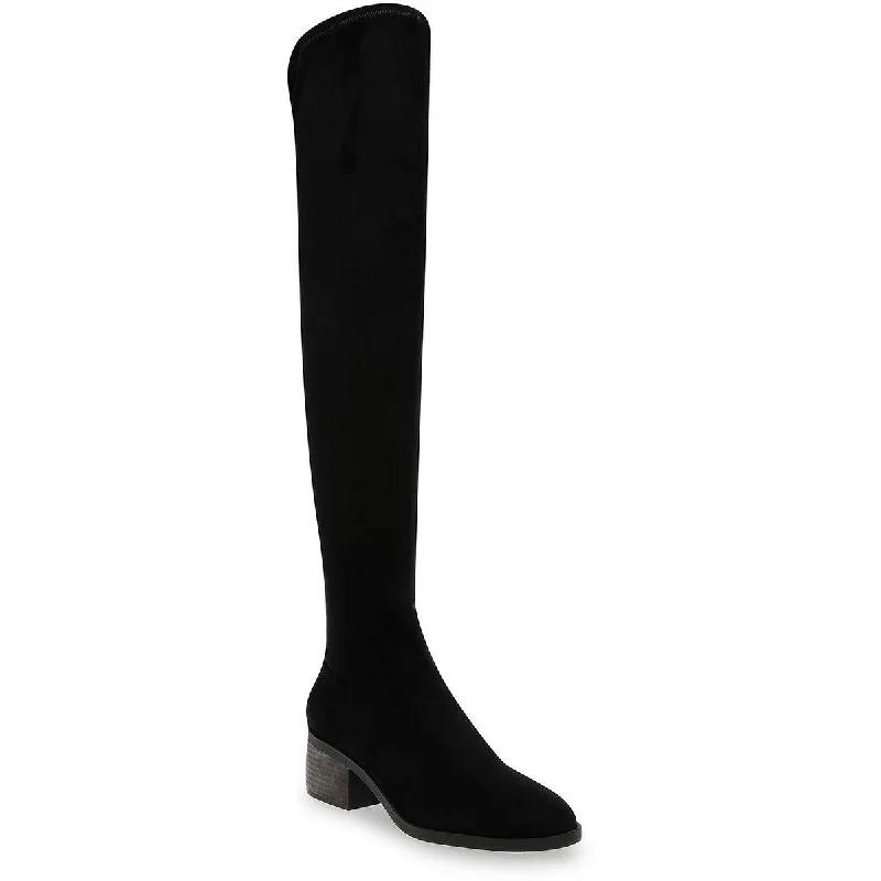 Ainsley  Womens Faux Suede Narrow Shaft Over-The-Knee Boots