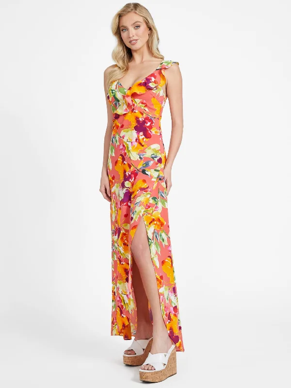Your Shopping Spree Starts Here!Astella Floral Sleeveless Long Dress
